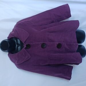 Sandro Purple 3 Button Pea Coat Women's Size MP